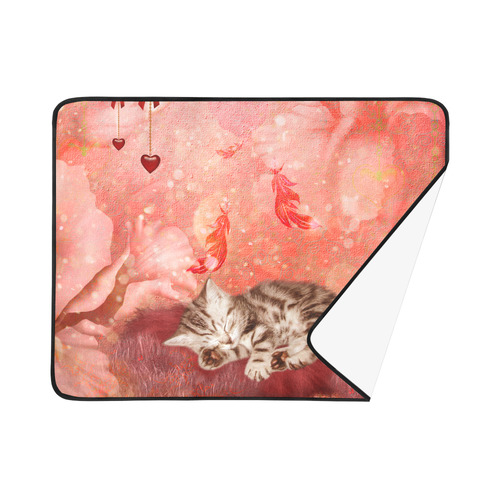 Sweet little sleeping kitten Beach Mat 78"x 60"