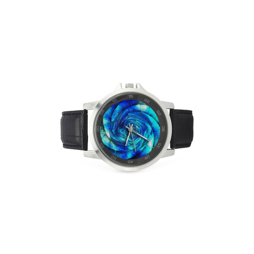 Galaxy Wormhole Spiral 3D - Jera Nour Unisex Stainless Steel Leather Strap Watch(Model 202)