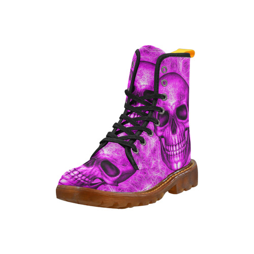 Smiling Skull on Fibers D by JamColors Martin Boots For Women Model 1203H