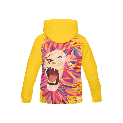 lion roaring polygon triangles All Over Print Hoodie for Kid (USA Size) (Model H13)