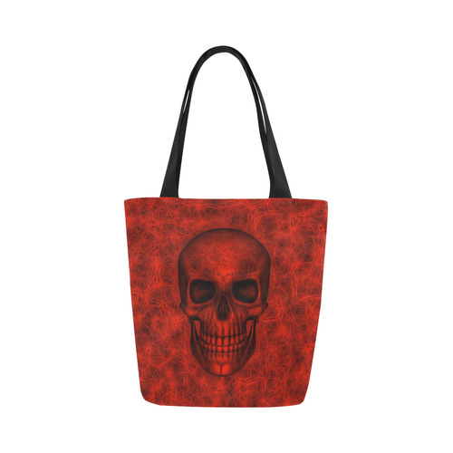 Smiling Skull on Fibers B by JamColors Canvas Tote Bag (Model 1657)