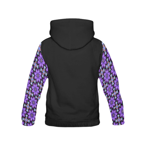 Purple Geometric All Over Print Hoodie for Women (USA Size) (Model H13)