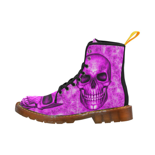 Smiling Skull on Fibers D by JamColors Martin Boots For Women Model 1203H