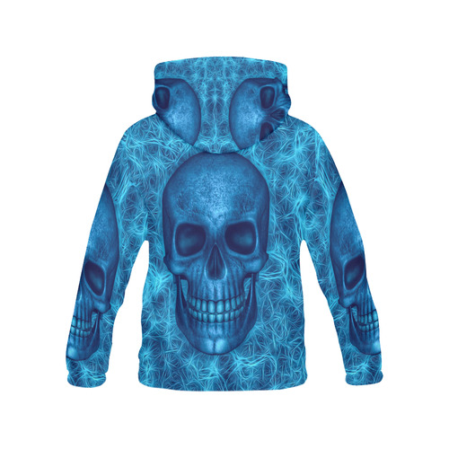 Smiling Skull on Fibers I by JamColors All Over Print Hoodie for Men (USA Size) (Model H13)