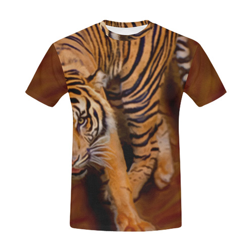 Tiger Mens t shirt All Over Print T-Shirt for Men (USA Size) (Model T40)
