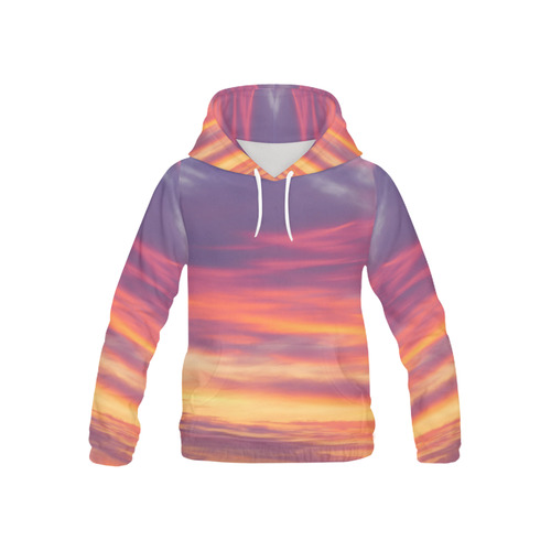 Fire in the sky photo All Over Print Hoodie for Kid (USA Size) (Model H13)