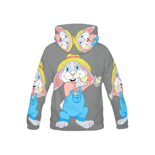 Easter Bunny Boy Grey All Over Print Hoodie for Kid (USA Size) (Model H13)