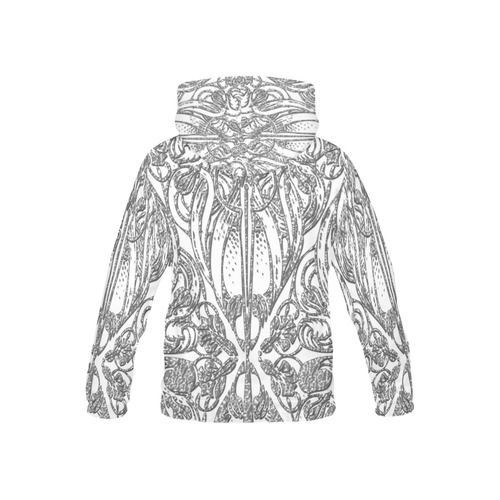 Lace Silver All Over Print Hoodie for Kid (USA Size) (Model H13)