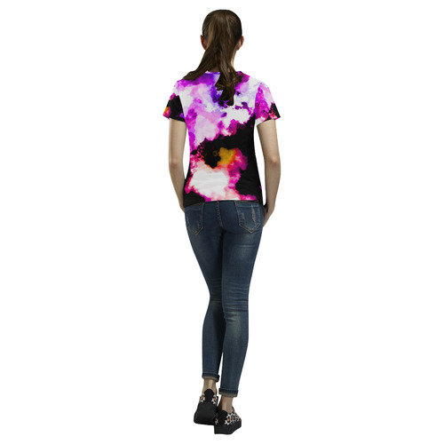 watercolor  21 All Over Print T-Shirt for Women (USA Size) (Model T40)