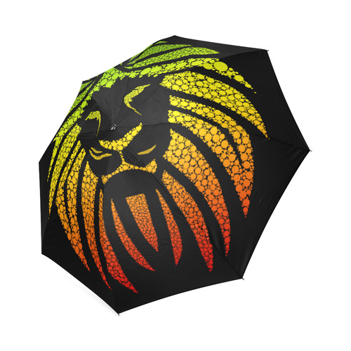 Rastafari Lion Dots green yellow red Foldable Umbrella (Model U01)