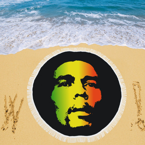 King Of Reggae Bob Marley Circular Beach Shawl 59"x 59"