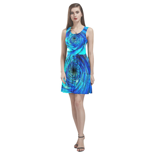 Galaxy Wormhole Spiral 3D - Jera Nour Thea Sleeveless Skater Dress(Model D19)