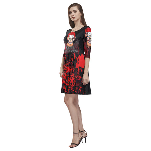 Happy Hallloween by Popart Lover Tethys Half-Sleeve Skater Dress(Model D20)