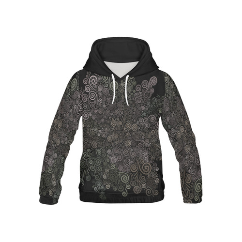 3D Psychedelic soft color Rose All Over Print Hoodie for Kid (USA Size) (Model H13)