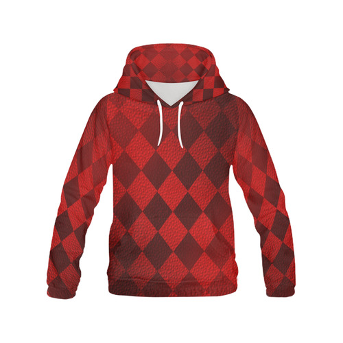 Christmas Red Square All Over Print Hoodie for Women (USA Size) (Model H13)