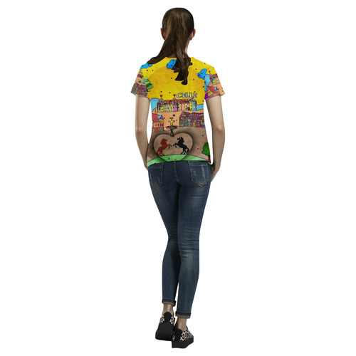 Celle Popart by Nico Bielow All Over Print T-Shirt for Women (USA Size) (Model T40)