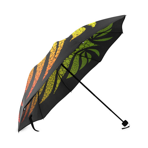 Rastafari Lion Dots green yellow red Foldable Umbrella (Model U01)