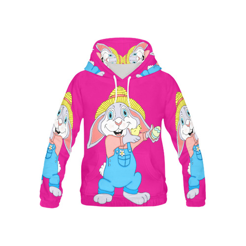 Easter Bunny Boy Pink All Over Print Hoodie for Kid (USA Size) (Model H13)