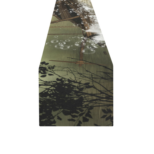 Ship wreck in the night Table Runner 14x72 inch