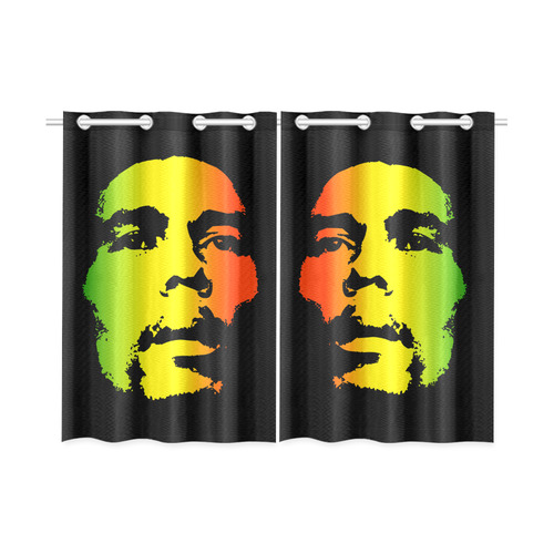 King Of Reggae Bob Marley Kitchen Curtain 26 X 39 Two Piece