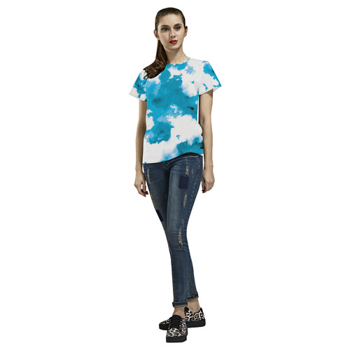 blue black and white watercolor