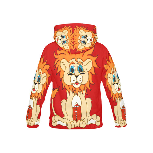 Football Lion Red All Over Print Hoodie for Kid (USA Size) (Model H13)