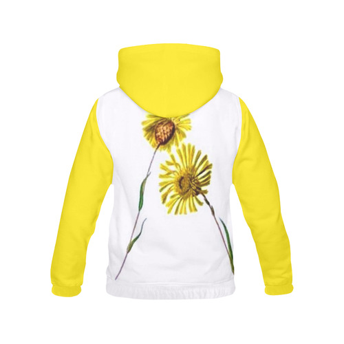 Yellow Vintage Wildflowers All Over Print Hoodie for Women (USA Size) (Model H13)