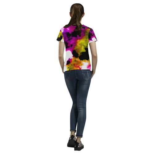 watercolor 24 All Over Print T-Shirt for Women (USA Size) (Model T40)