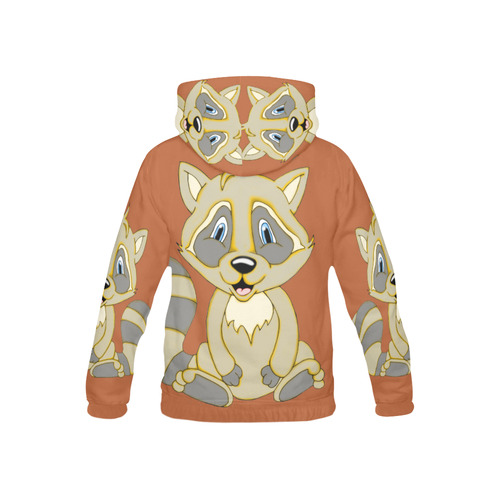 Rocky Raccoon Rust All Over Print Hoodie for Kid (USA Size) (Model H13)