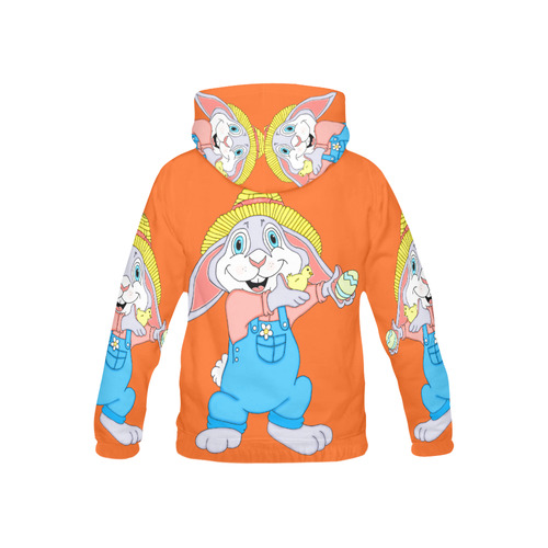 Easter Bunny Boy Orange All Over Print Hoodie for Kid (USA Size) (Model H13)