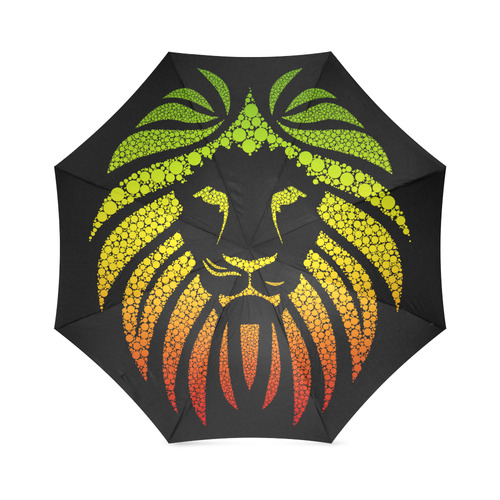 Rastafari Lion Dots green yellow red Foldable Umbrella (Model U01)