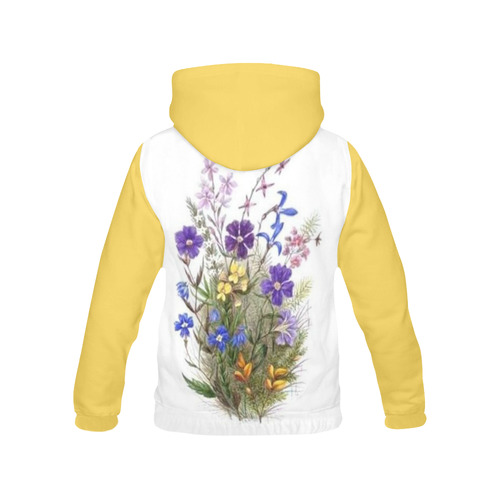 Vintage Wildflowers All Over Print Hoodie for Women (USA Size) (Model H13)