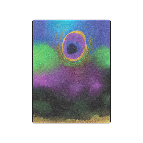 peacock abstract Blanket by Debra Brewer Art Blanket 50"x60"