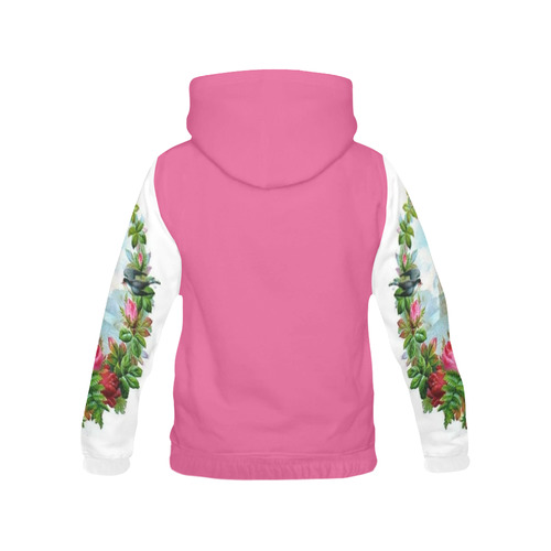 Vintage Floral Wreath All Over Print Hoodie for Women (USA Size) (Model H13)