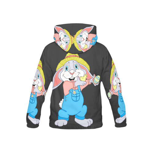 Easter Bunny Boy Black All Over Print Hoodie for Kid (USA Size) (Model H13)