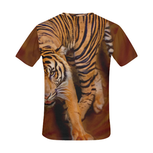 Tiger Mens t shirt All Over Print T-Shirt for Men (USA Size) (Model T40)