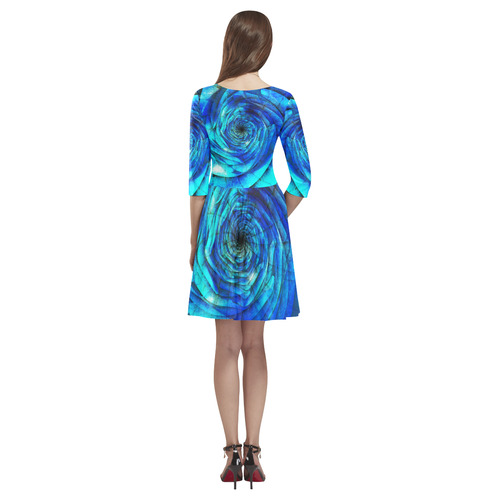 Galaxy Wormhole Spiral 3D - Jera Nour Tethys Half-Sleeve Skater Dress(Model D20)