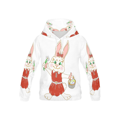 Easter Bunny Girl All Over Print Hoodie for Kid (USA Size) (Model H13)