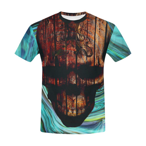 Psychodelic skull Mens t shirt All Over Print T-Shirt for Men (USA Size) (Model T40)