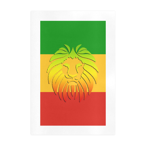 Rastafari Lion Flag green yellow red Art Print 19‘’x28‘’