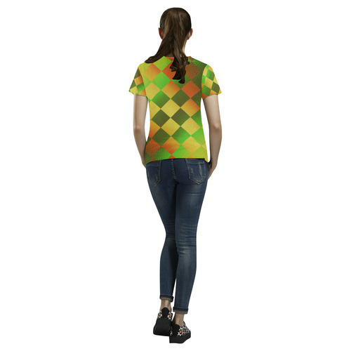 Easter Square All Over Print T-Shirt for Women (USA Size) (Model T40)