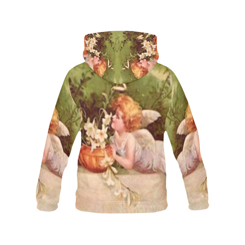Vintage Garden Fairy All Over Print Hoodie for Women (USA Size) (Model H13)