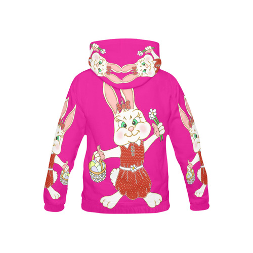Easter Bunny Girl Pink All Over Print Hoodie for Kid (USA Size) (Model H13)