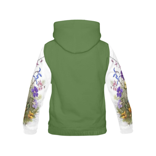 Vintage Wildflowers All Over Print Hoodie for Women (USA Size) (Model H13)