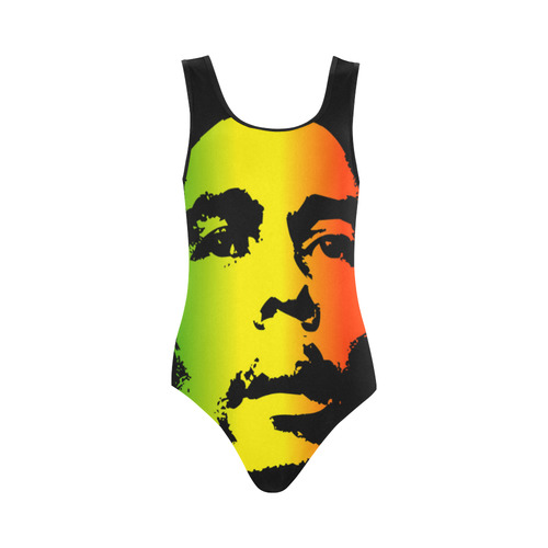 King Of Reggae Bob Marley Vest One Piece Swimsuit (Model S04)