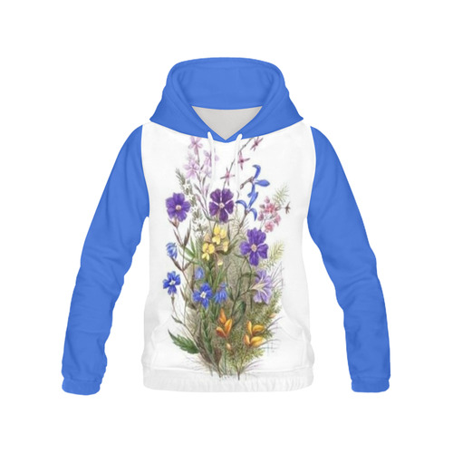 Vintage Wildflowers All Over Print Hoodie for Women (USA Size) (Model H13)