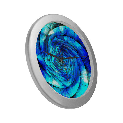 Galaxy Wormhole Spiral 3D - Jera Nour Silver Color Wall Clock