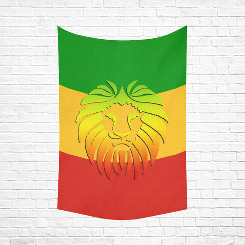 Rastafari Lion Flag green yellow red Cotton Linen Wall Tapestry 60"x 90"