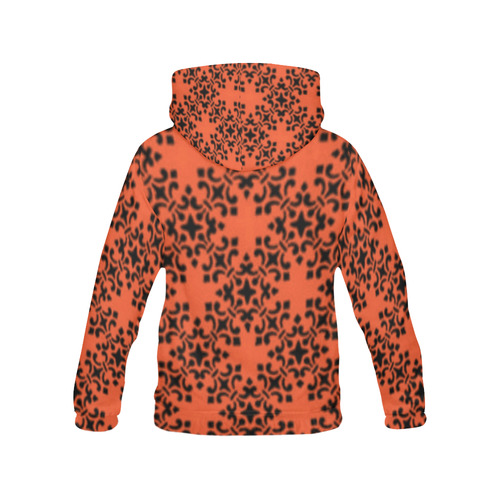 Flame Damask All Over Print Hoodie for Women (USA Size) (Model H13)