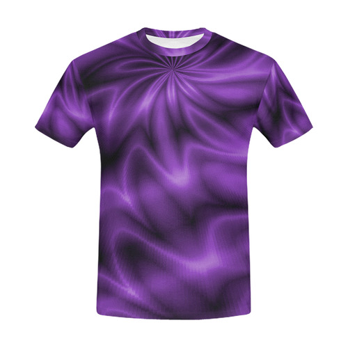 Lilac Shiny Swirl All Over Print T-Shirt for Men (USA Size) (Model T40)